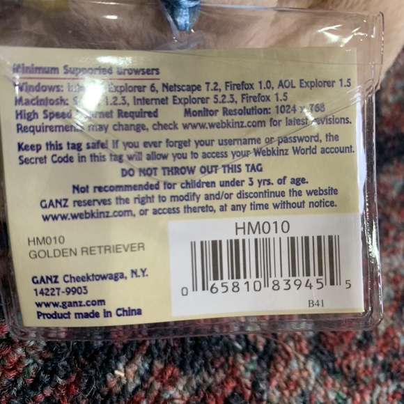 Webkinz Golden Retriever New with Unused Code - Picture 2 of 2